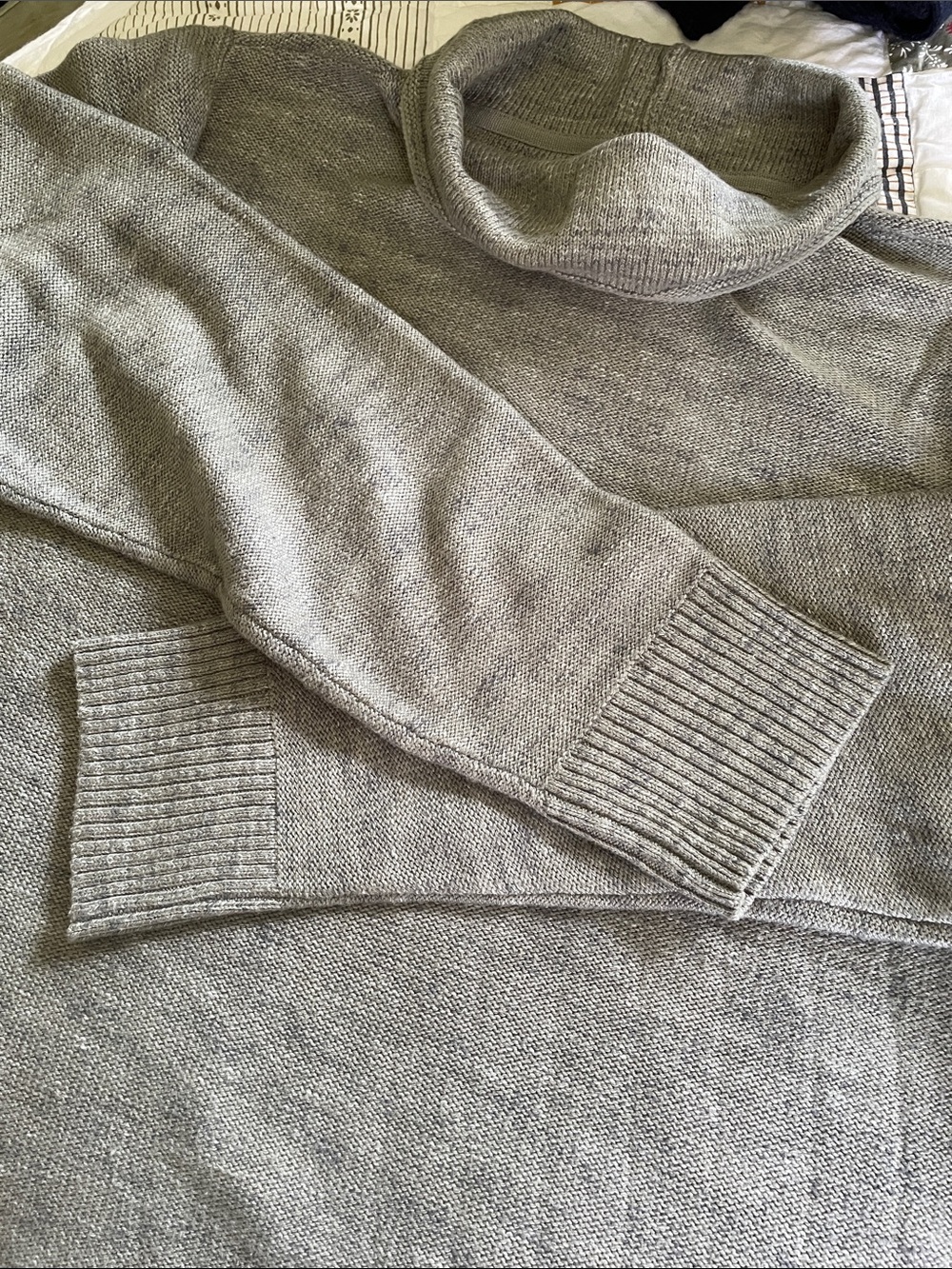 J.Jill Wearever Collection light heather olive green cowl neck sweater